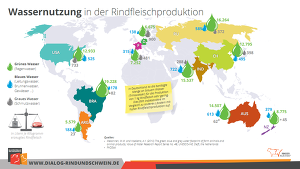 Wassernutzung Rindfleischproduktion Agrarnationen